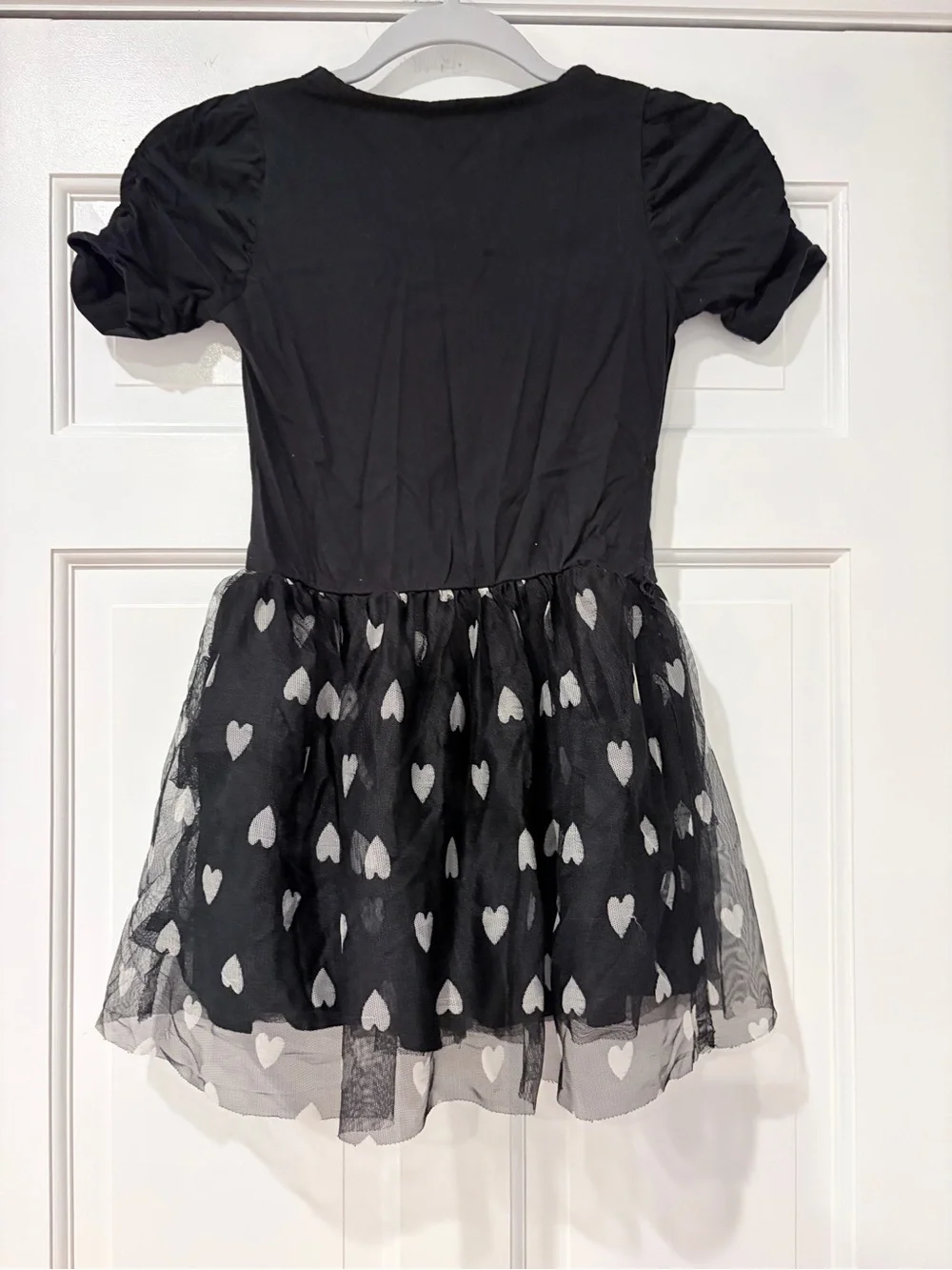 The Children's Place Black Dress with Pink & White Heart Accents